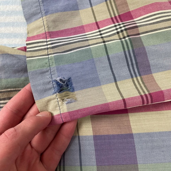 Vintage Burberry Plaid short sleeve button down shirt - Picture 9 of 10